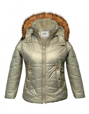 Girls Jacket Quilted Ocean Green